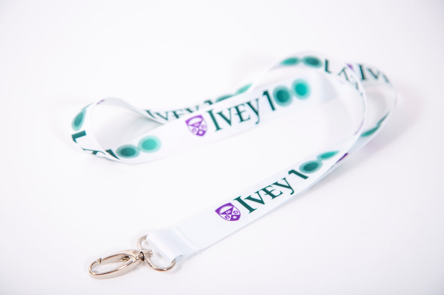 Ivey Centennial White Lanyard with Lobster Claw